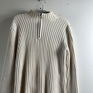 Lauren Ralph Lauren Cream Ribbed Turtleneck Sweater